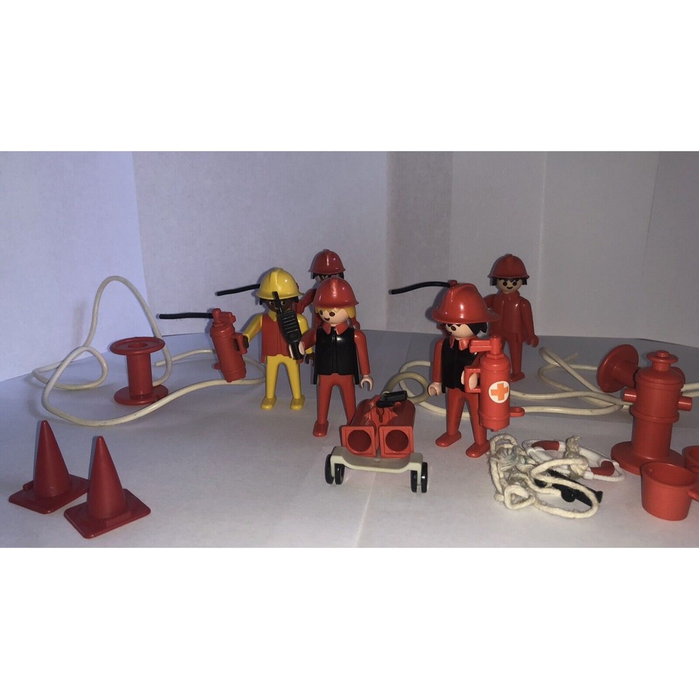 Vintage‎ Playmobil Lot Firefighters Rare 1974 Men Geobra Toys Replacement parts